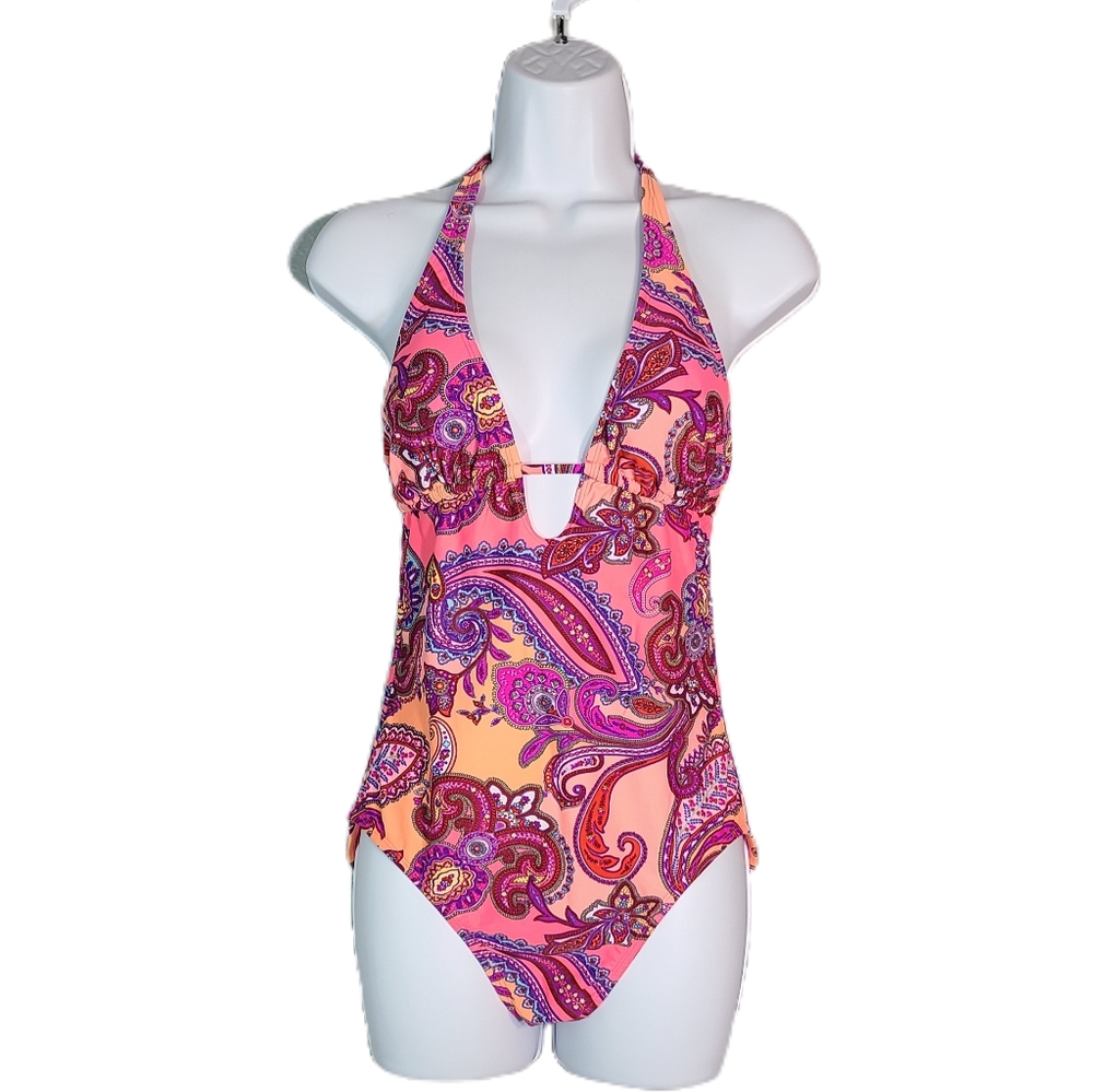 Neon Paisley Swimsuit - M
